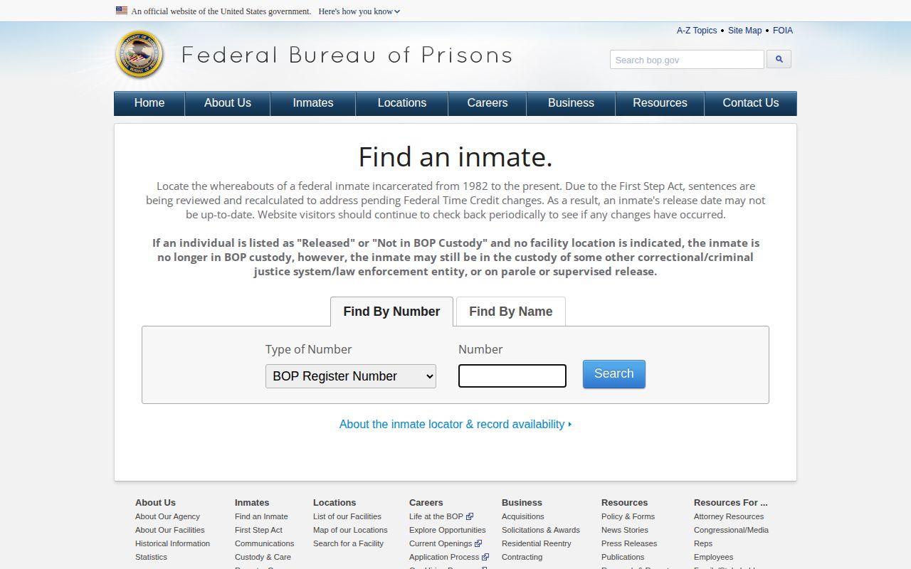 Federal Bureau of Prisons Madison County federal release locator
